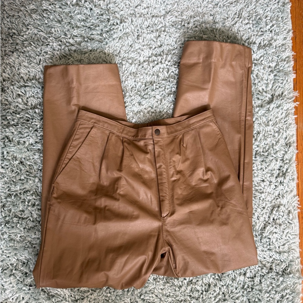 Vintage Tan Leather Trousers